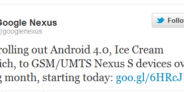 Google Samsung Nexus S Ice Cream (Android 4.0) Official Update Rolling Out Starting Today