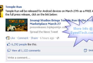 Officially – Temple Run For Android Free App Will Be Released On March 27
