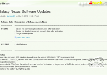 Sprint Samsung Galaxy Nexus Receives OTA Update