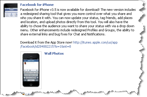 Facebook for iPhone v3.5
