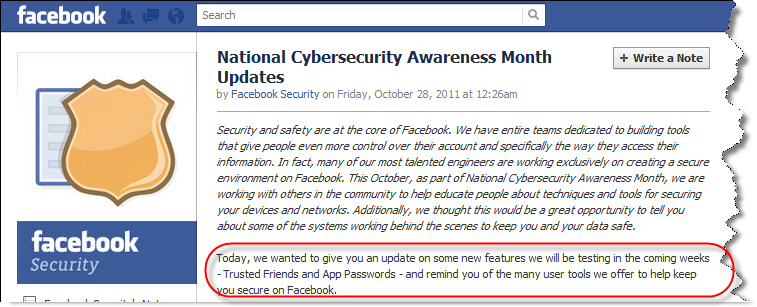 Facebook Security Wall