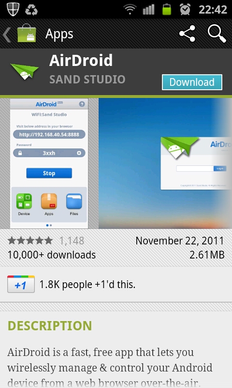 Get AirDroid from Android Market