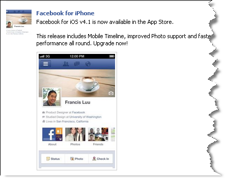 Facebook for iPhone v4.1