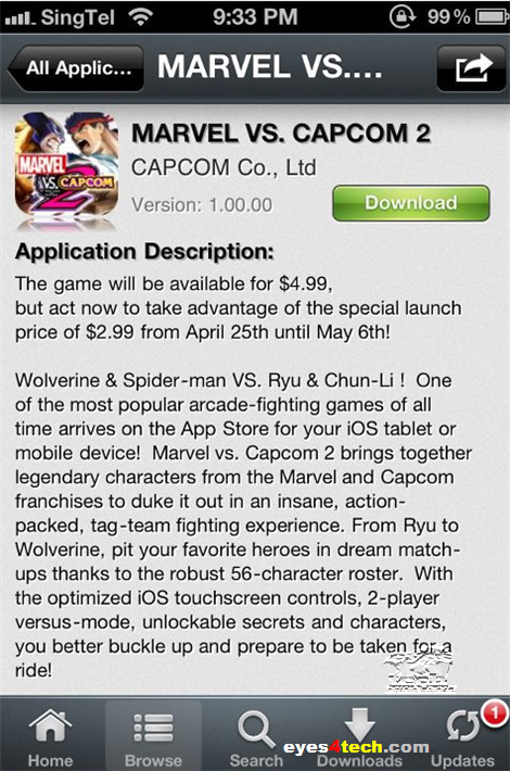 Marvel VS Capcom 2 iPhone