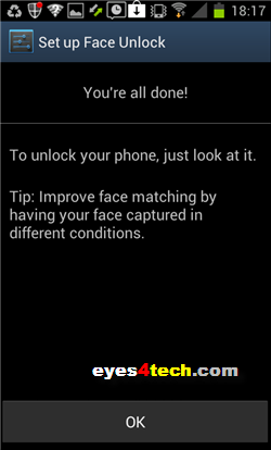 Samsung Galaxy S II Face Unlock Done