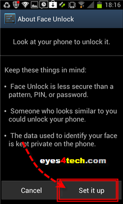 Samsung Galaxy S II Face Unlock Setup