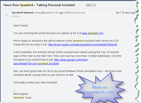 Speaktoit Assistant for Windows Phone