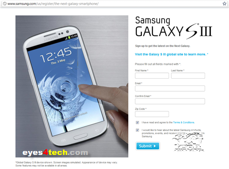 Samsung Galaxy S III US Registration