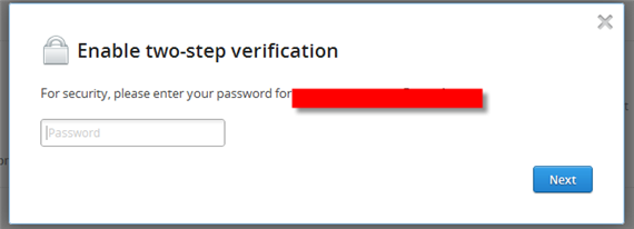 Dropbox Two-step Verification authentication