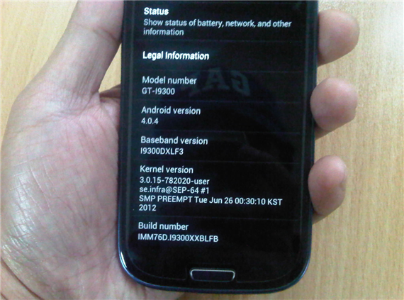 Samsung Galaxy S III Android 4.0.4
