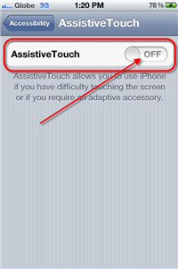 Enabling Assistive Touch