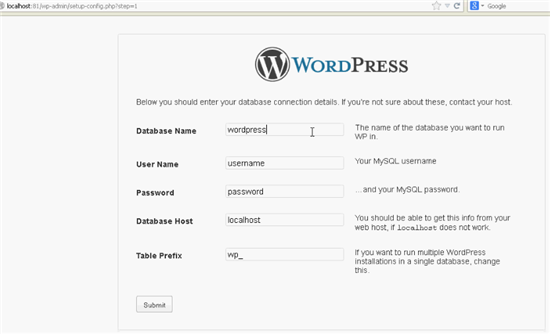 Install WordPress locally - Initial