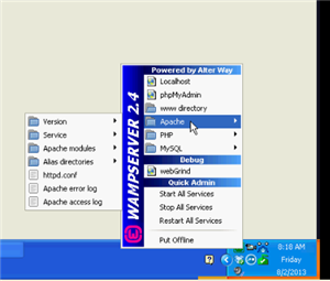 WampServer in TrayBar