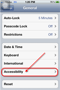 iPhone 4S Accessibility Option