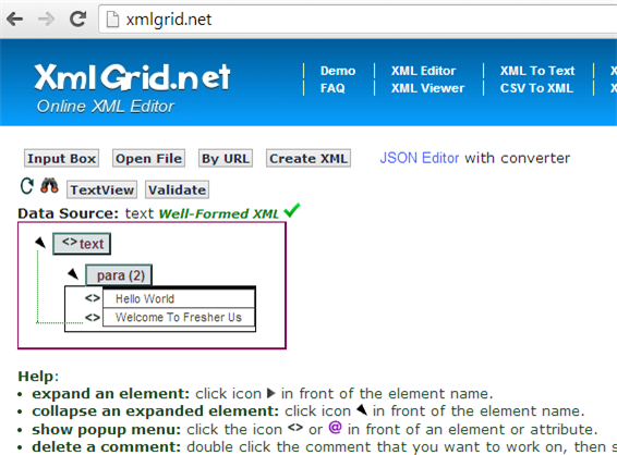 XML Grid Online Editor