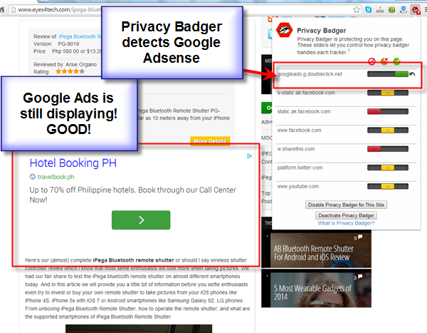 Privacy Badger Can hurt Google Adsense Users